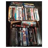 2 boxes of DVDs including some blue ray and some new