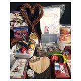 Lot of craft items and toys, games and books including several sharks teeth