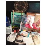Lot of yarn, needle point and other  craft items