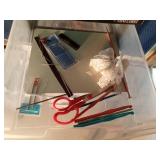 7 Drawer plastic storage unit on wheels with craft contents