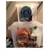 7 Drawer plastic storage unit on wheels with craft contents