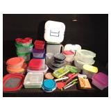 Lg box of Tupperware, Rubbermaid and more containers