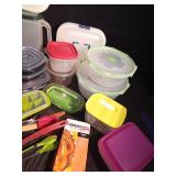 Lg box of Tupperware, Rubbermaid and more containers