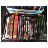 2 boxes of DVDs
