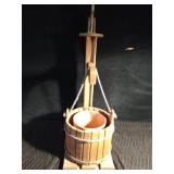 Wooden wishing well planter