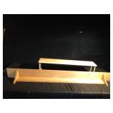 back of sink shelf and large wall shelf