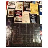 Coin/currency books, magazines and money sleeves