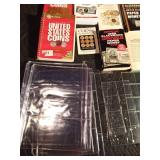Coin/currency books, magazines and money sleeves