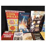 Coin/currency books, magazines and money sleeves