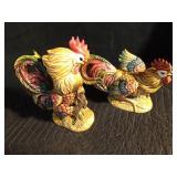 2 Ceramic roosters