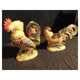 2 Ceramic roosters
