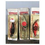 Lot of 7 Norman Fishing Lures in Original Packages