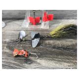 Lot of 6 Collectible Fishing Lures - Heddon Pumpkin Seed - Pikie Creek Chub (CCB Co Garrett Ind.) and More