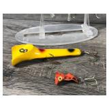 Lot of 6 Collectible Fishing Lures - Heddon Pumpkin Seed - Pikie Creek Chub (CCB Co Garrett Ind.) and More