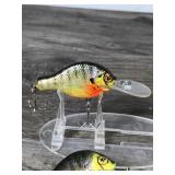 Lot of 10 Fishing Lures Shaped Like a Sunfish, Crappie and a Bass