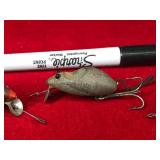 3 - Collectible Creek Chub Fly Rod Wood Mice Fishing Lures
