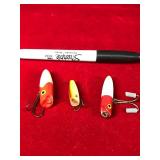 3 - Collectible South Bend Wood Oreno Fly Fishing Lures
