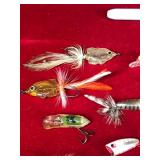 Lot of 17 Collectible Small Fishing Lures  - Gudebrod Goldeneye Trouble Maker - Heddon - Rebel R and More