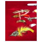 Lot of 17 Collectible Small Fishing Lures  - Gudebrod Goldeneye Trouble Maker - Heddon - Rebel R and More