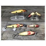 Lot of 5 Wood Collectible Fishing Lures - Injured Minnow - Creek Chubs (9-27-20)  and More