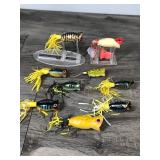Lot of 9 Collectible Hula Popper Fishing Lures