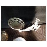 Vintage oil lamp with wall mount and reflector