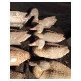 12 plastic duck decoys and blind netting