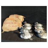Gunny Sack of 8 Styrofoam duck decoys