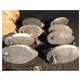 Gunny Sack of 8 Styrofoam duck decoys