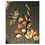 Metal wall decor, wood shelf and more