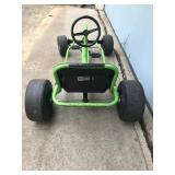 Vintage Metal Framed Chain Driven Pedal Green Machine Go Kart By Junior