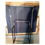 Double sided adjustable clothes rack on wheels