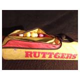 Rutger golf bag with golf clubs