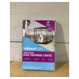 Vibrant Life Single Door Folding Metal Wire Dog Crate with Divider and Tray