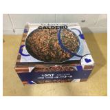 Sedona Kitchen Aluminum 12 Qt Caldero with Silicone Rim Glass Lid and Silicone Handle Holder