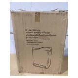 iTouchless SoftStep 16 Gal Step Trash Can & Recycle Bin with Double Odor Control Systems, Stainless Steel