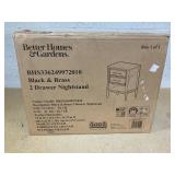 Better Homes & Gardens Oaklee 2-Drawer Nightstand, Charcoal Finish