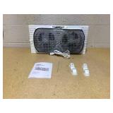 Comfort Zone 9" Twin Window Fan with Auto-Locking Expanders, 2 Speeds, White