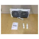 Comfort Zone 9" Twin Window Fan with Auto-Locking Expanders, 2 Speeds, White