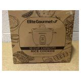 Elite Gourmet - 10-Cup Rice Cooker with Stainless Steel Cooking Pot - black