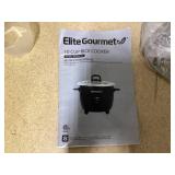 Elite Gourmet - 10-Cup Rice Cooker with Stainless Steel Cooking Pot - black