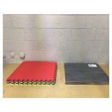 LOT OF 2 Norsk Reversible Charcoal/Black Faux Wood  and Primary Colors 24 in. x 24 in. x 0.47 in. Foam Mats (4-Pack)