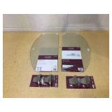 LOT OF 2 Home Decorators Glass Shelf 24 inch with Brackets