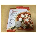 Laroma Baking Stone Set, 15-Inch Includes Serving Rack and Pizza Cutter Wheel
