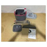 True & Tidy True Clean Mop & Bucket System with Silicone Floor Sweeper Deluxe Set