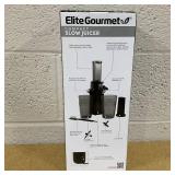Elite Gourmet EJX600 Compact Small Space-Saving Masticating Slow Juicer Cold Press Juice Extractor, Nutrient and Vitamin Dense, BPA-Free Tritan, Easy to Clean, 16 oz Juice Cup, Charcoal Grey