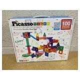 PICASSO-TILES Marble Run Magnetic Tiles for Kids, 50PCS, Construction Magnet Tiles Race Track Building Blocks STEM Toy