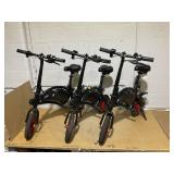 LOT OF 3 Jetson Bolt Folding Electric Ride-On Bike, Easy-Folding, Built-in Carrying Handle, Twist Throttle, Up to 15.5 MPH
