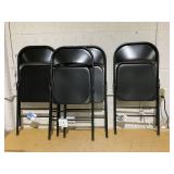 LOT OF 4 Peakform Metal Folding Chair Black
