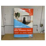 Vibrant Life Double Door Metal Wire 42" Dog Crate, Leak-Proof Pan & Divider for Dogs Up to 90 lbs